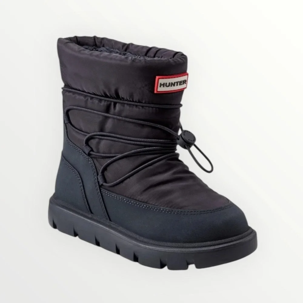 Hunter Cozy Waterproof Winter Snow Boot Kids 4 Navy Blue Insulated Puffer HJCOZY
